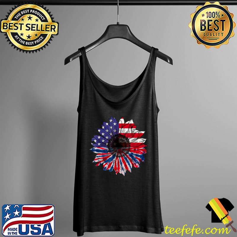 American Flag Sunflower Red White Blue Tie Dye 4th Of July T-Shirt Tank Top American Flag Sunflower Red White Blue Tie Dye 4th Of July T-Shirt Tank Top