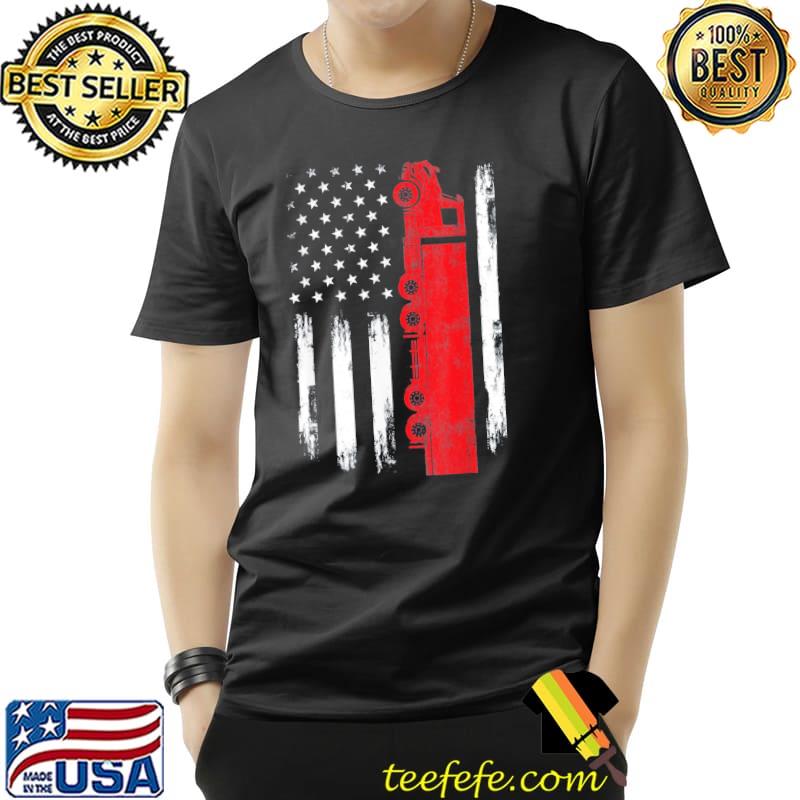 American flag truck semI truck driver trucking trucker shirt