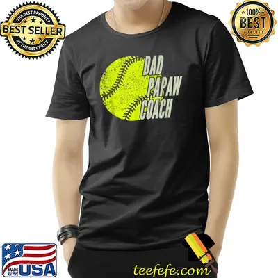 AS tees Softball Dad Papaw Coach T-Shirt