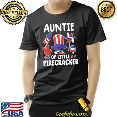 Auntie of the little firecracker 4th of july matching shirt