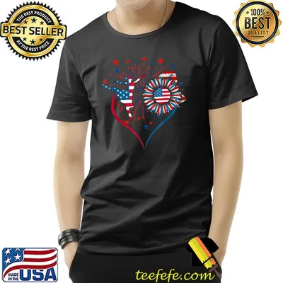Ballet Dance Sunflower American Flag 4th Of July Patriotic T-Shirt