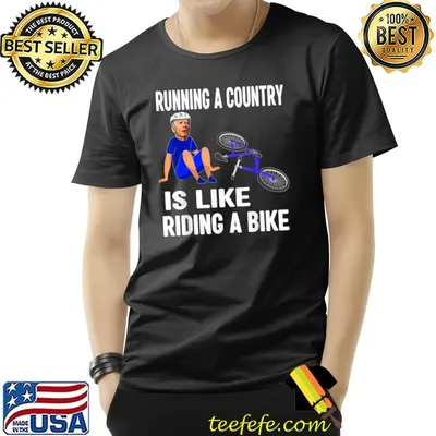 Biden Falls Off Bike Joe Biden Falling Off His Bicycle Funny T-Shirt