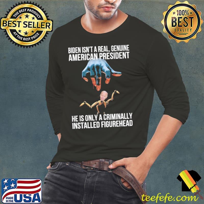 Biden Isn't A Real Genuine American President Shirt Long Sleeve Tee Biden Isn't A Real Genuine American President Shirt Long Sleeve Tee