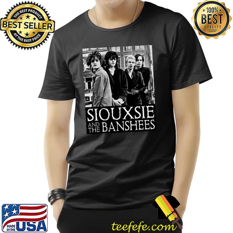 Black white vintage art the siouxsie and the banshees band shirt