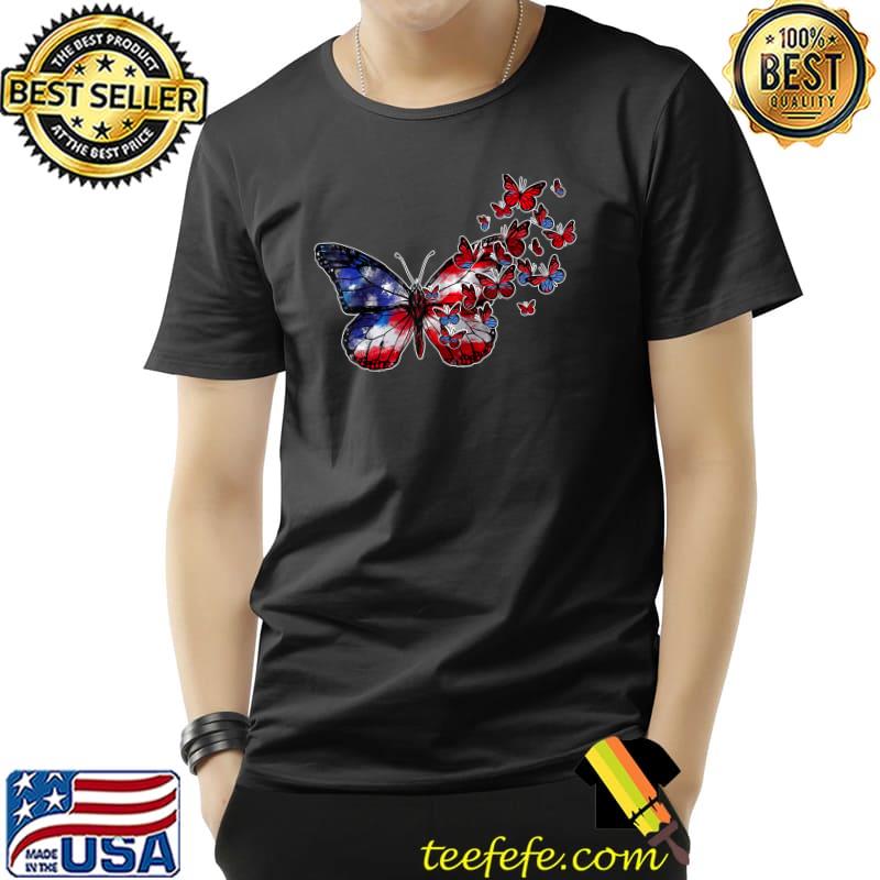 Butterfly USA Flag Cute 4th Of July Funny American Girl Gift T-Shirt Unisex Butterfly USA Flag Cute 4th Of July Funny American Girl Gift T-Shirt Unisex