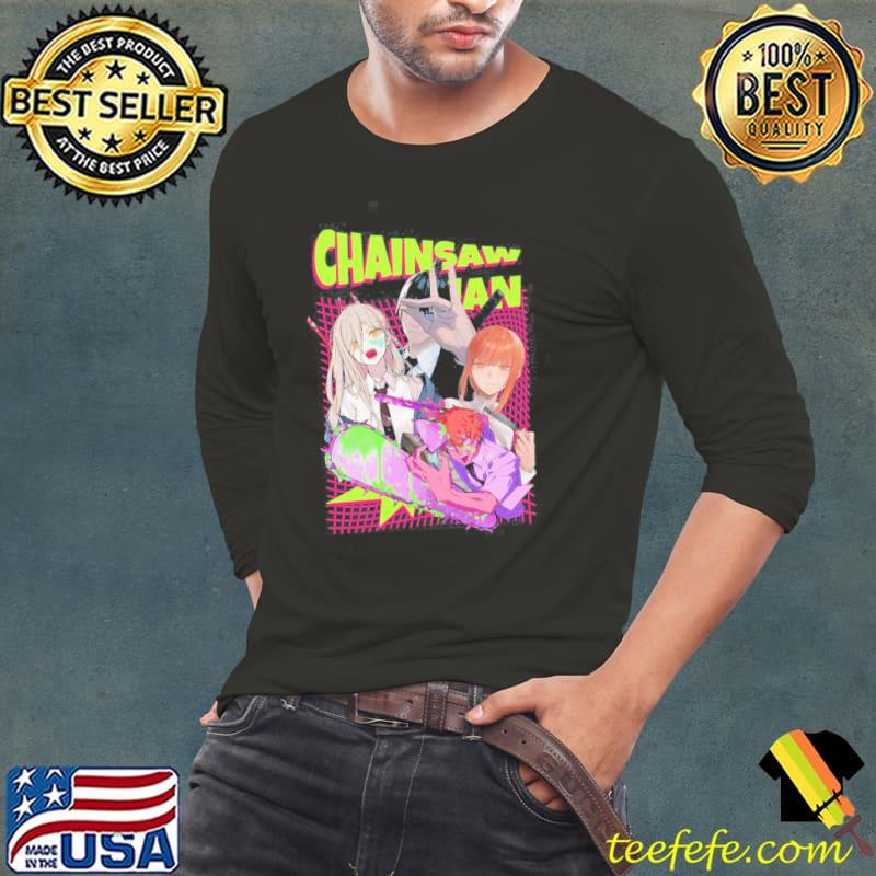 Characters chainsaw man manga anime for otaku shirt