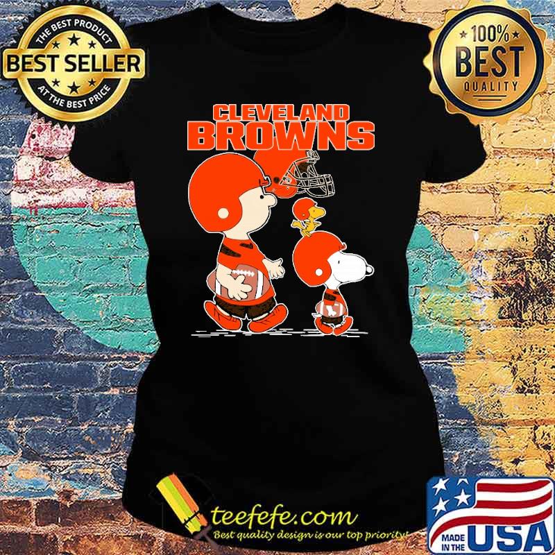 Cleveland Browns Let's Play Football Together Snoopy NFL Women's T