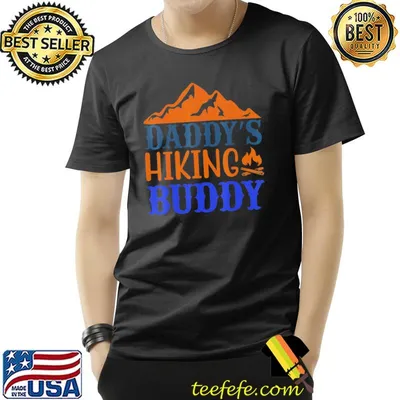 Daddy's hiking buddy vintage mountains campfire father's day shirt