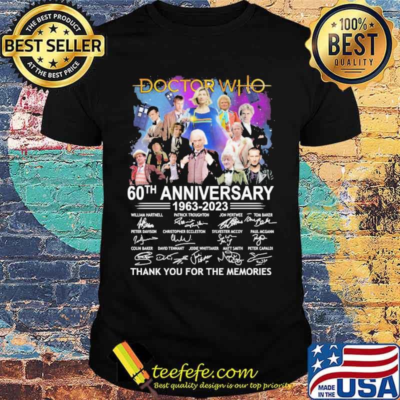Doctor who 60th anniversary thank for memories signatures shirt