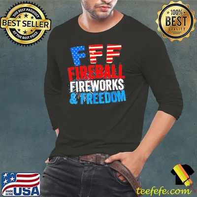 Fireball Fireworks Freedom 4th Of July American Flag Shirt