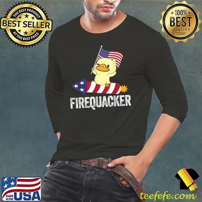 FIREQUACKER Kids 4th of July duck fireworks party men women T-Shirt
