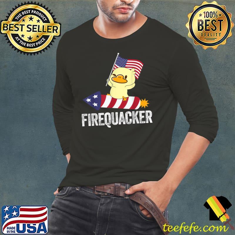 FIREQUACKER Kids 4th of July duck fireworks party men women T-Shirt FIREQUACKER Kids 4th of July duck fireworks party men women T-Shirt