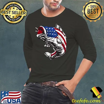 Fishing Camouflage American Flag USA Bass Fisherman Gift T-Shirt