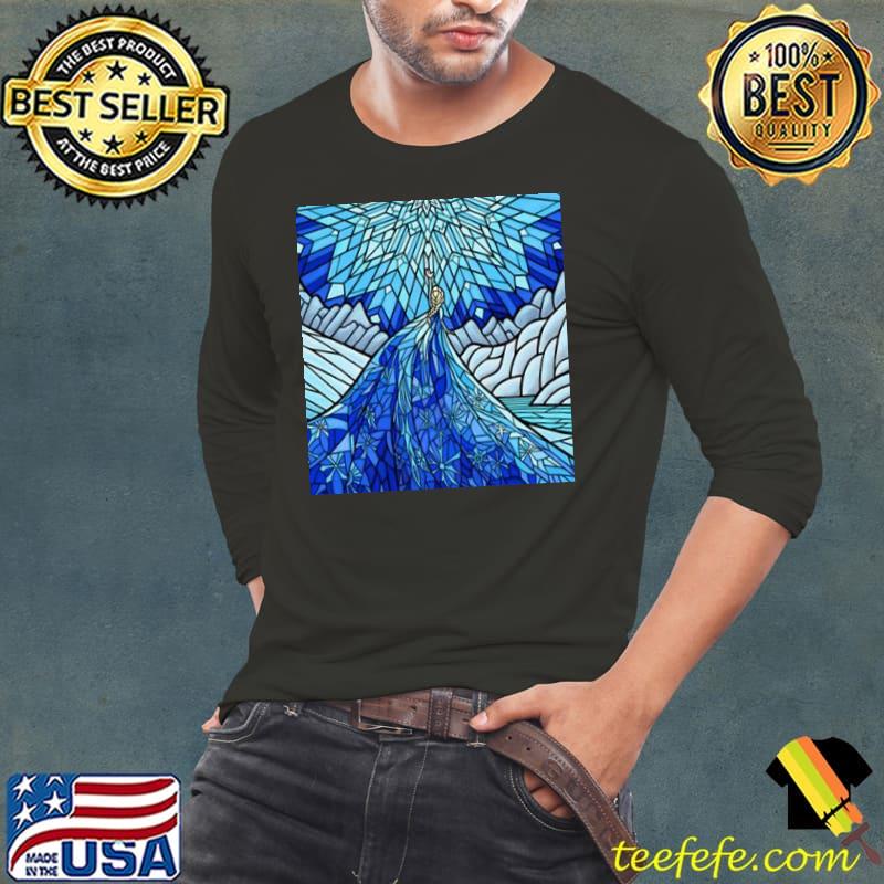 Frozen fractals in the stained glass window shirt