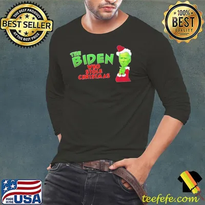 Funny green Biden who stolen christmas shirt