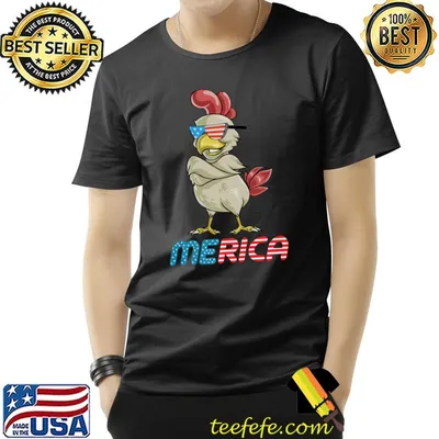Funny Patriotic Chicken 4th of July Merica Chicken Farmer Premium T-Shirt