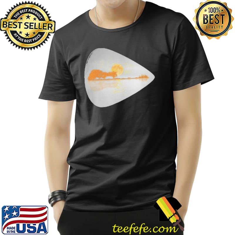 Guitar water reflection moon shirt Guitar water reflection moon shirt
