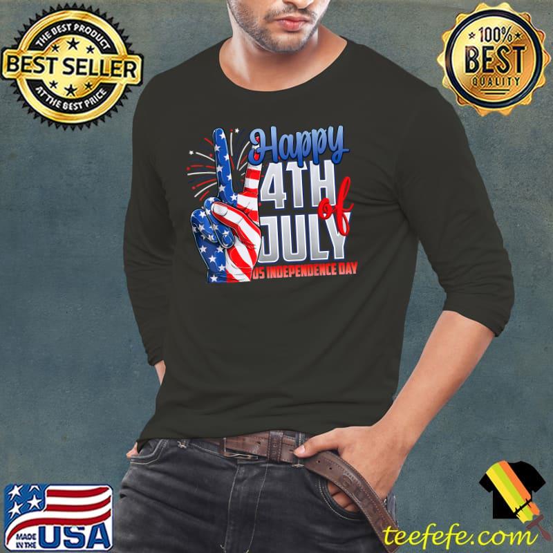 Happy 4th of July Independence Day Patriot Flag America T-Shirt Long Sleeve Tee Happy 4th of July Independence Day Patriot Flag America T-Shirt Long Sleeve Tee