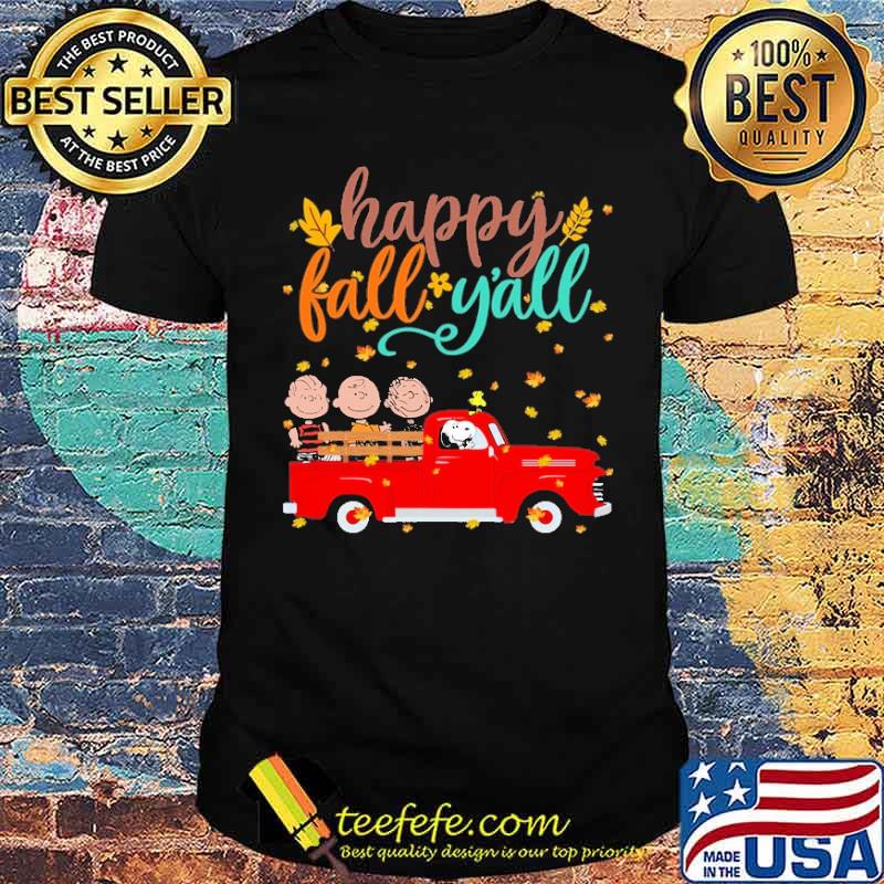 Happy fall y'all snoopy peanut charlie brown shirt
