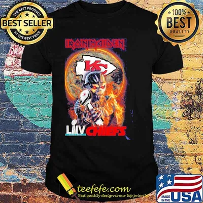 Iron maiden and laiv super bowl Kansas city Chiefs shirt