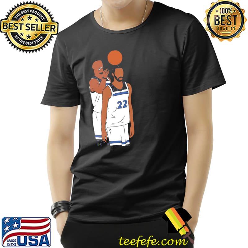 Jimmy butler messing with andrew wiggins shirt