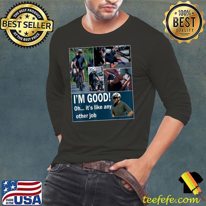 Joe biden falling off bicycle , biden bike meme T-Shirt Long Sleeve Tee Joe biden falling off bicycle , biden bike meme T-Shirt Long Sleeve Tee