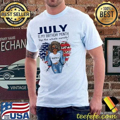 July is my birthday month the whole month heart shirt