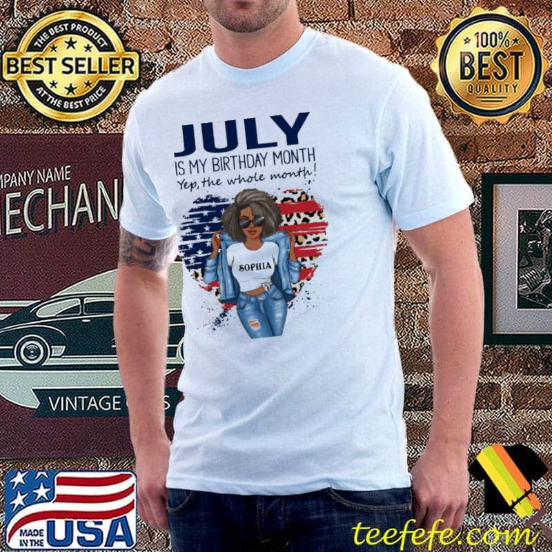 July is my birthday month the whole month heart shirt