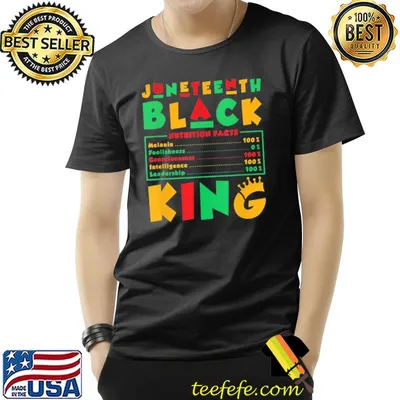 Juneteenth black king nutrition facts shirt