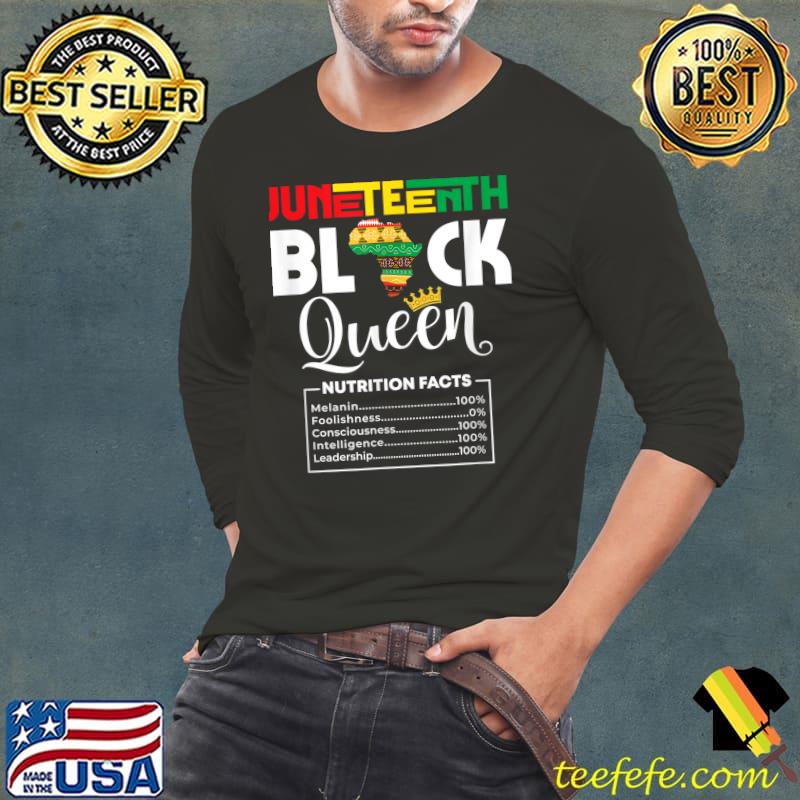 Juneteenth Womens Black Queen Nutritional Facts 4th Of July T-Shirt