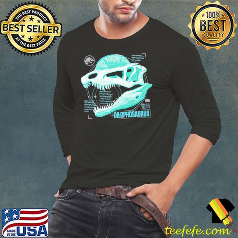 Jurassic world fallen Kingdom teal dilophosaurus s Long Sleeve Tee Jurassic world fallen Kingdom teal dilophosaurus s Long Sleeve Tee