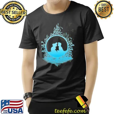 Kiss the girl the little mermaid blue art shirt
