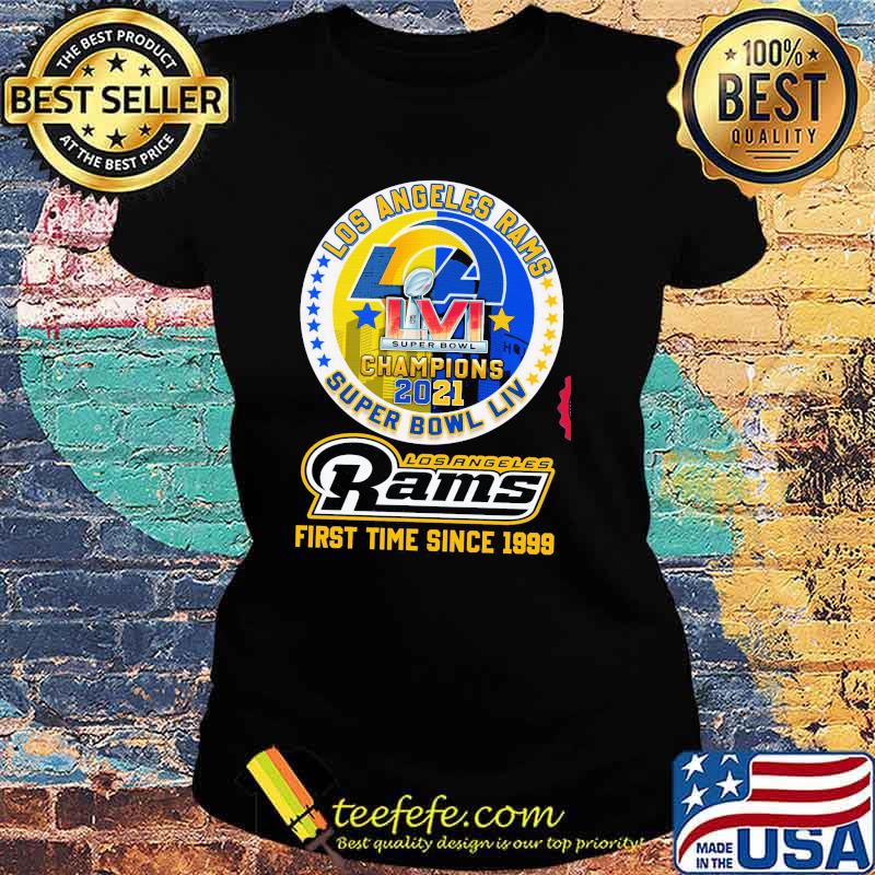 Los angeles rams champions 2021 super bowl liv los angeles rams first time since 1989 s Ladies tee Los angeles rams champions 2021 super bowl liv los angeles rams first time since 1989 s Ladies tee