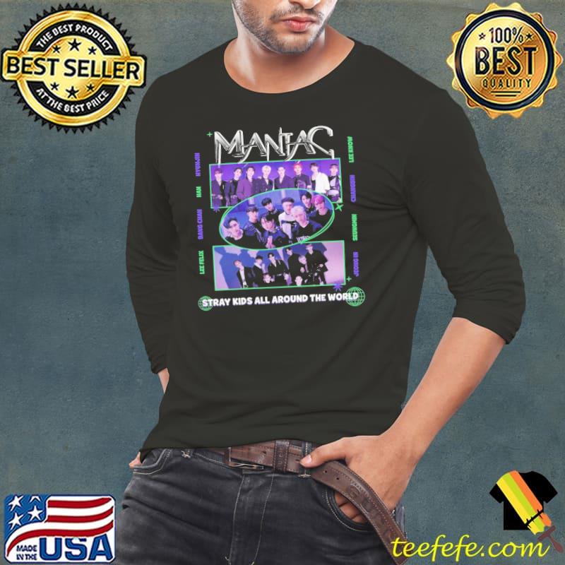 Maniac stray kids all around the world s Long Sleeve Tee Maniac stray kids all around the world s Long Sleeve Tee