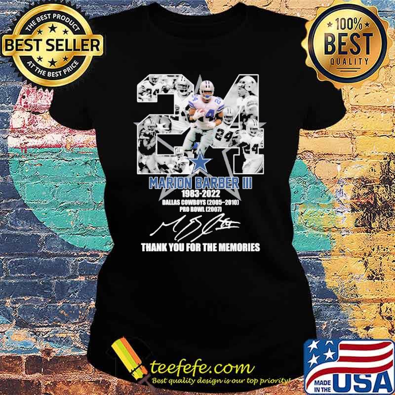 Marion barber III dallas cowboys pro bowl thank for memories signature s Ladies tee Marion barber III dallas cowboys pro bowl thank for memories signature s Ladies tee