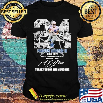 Marion barber III dallas cowboys pro bowl thank for memories signature shirt