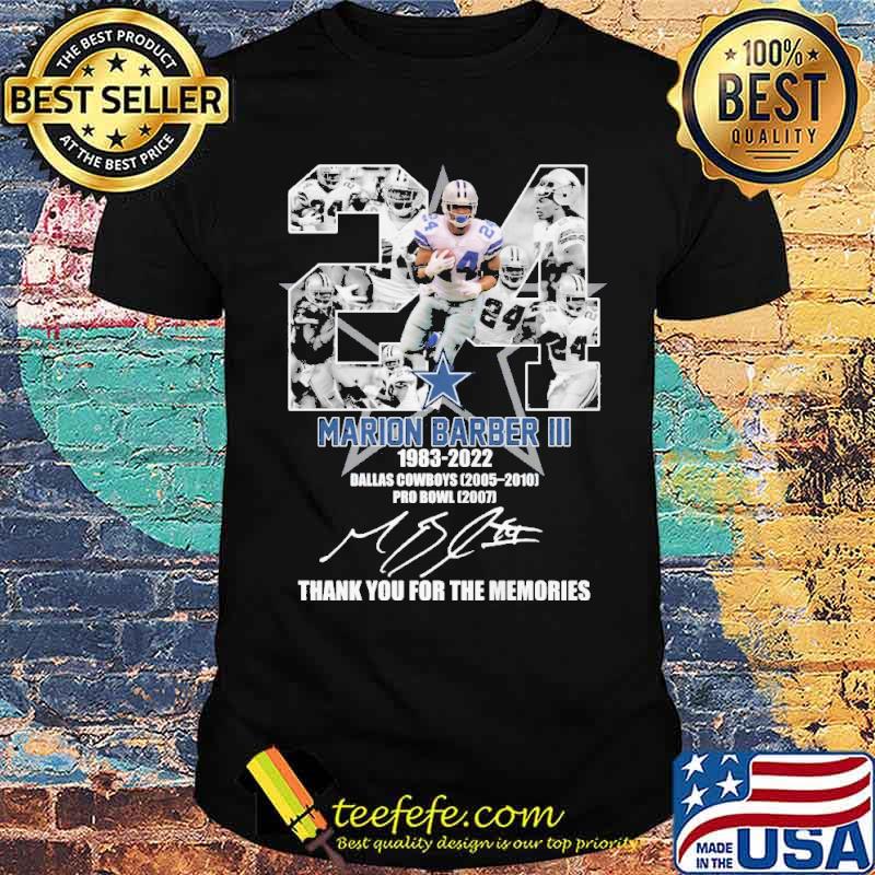 Marion barber III dallas cowboys pro bowl thank for memories signature shirt