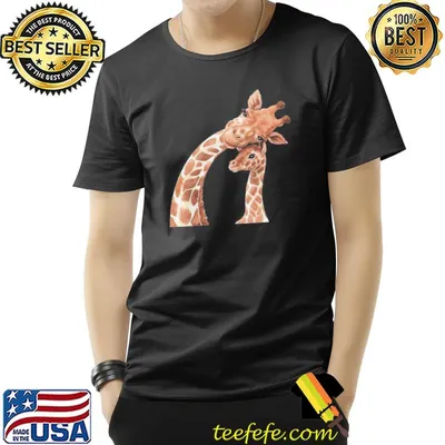 Mother and baby animals watercolor giraffe mom and giraffe baby shirt