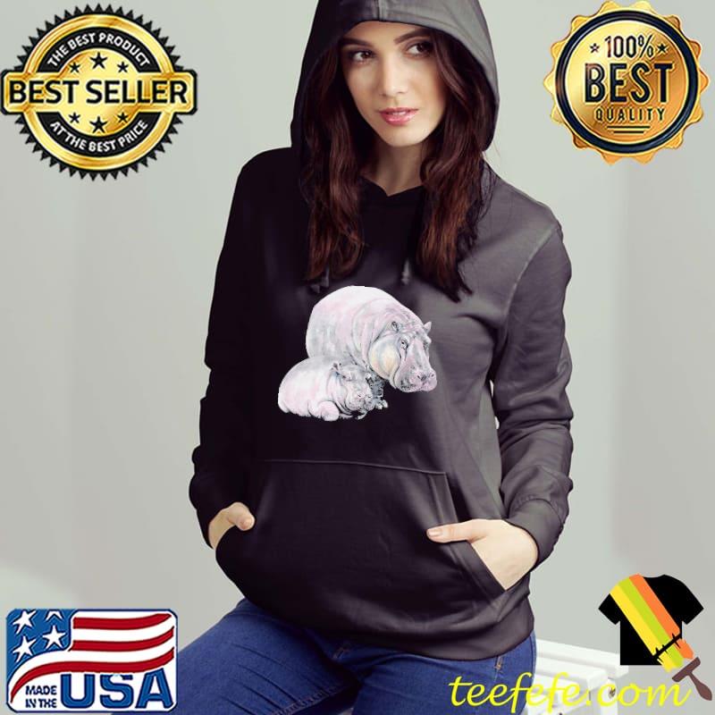 Mother and baby animals watercolor hippo mom and hippo baby hippopatamus s Hoodie Mother and baby animals watercolor hippo mom and hippo baby hippopatamus s Hoodie