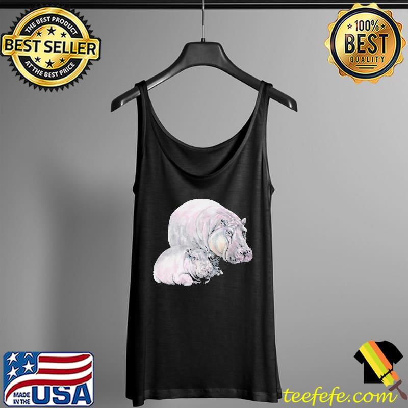 Mother and baby animals watercolor hippo mom and hippo baby hippopatamus s Tank Top Mother and baby animals watercolor hippo mom and hippo baby hippopatamus s Tank Top