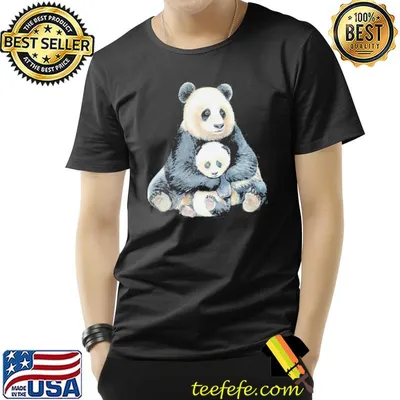 Mother and baby animals watercolor panda mom and panda baby pandas shirt