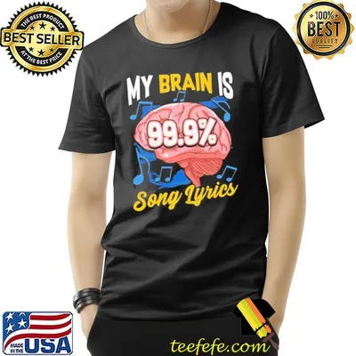 My brain is 999 song lyrics music trivia lover short sleeve shirt
