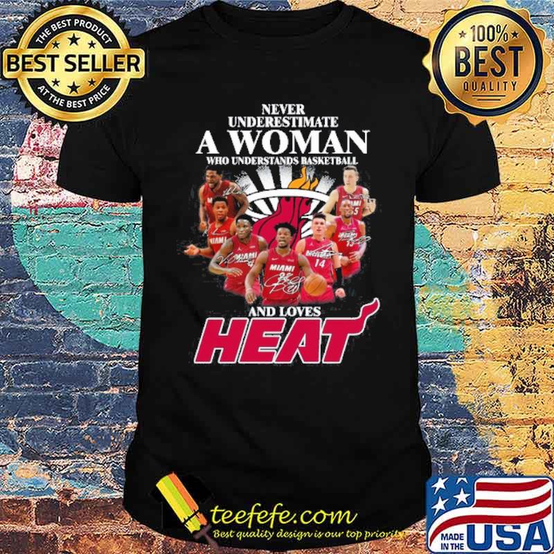 Never Underestimate A Woman Who Understands Basketball Who Loves Heat Shirt