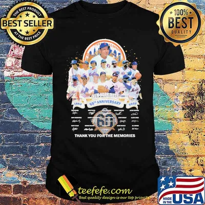 New york mets 60th anniversary thank for the memories signatures shirt