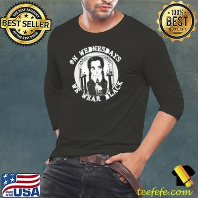 On wednesdays we wear black graphic wednesday shirt