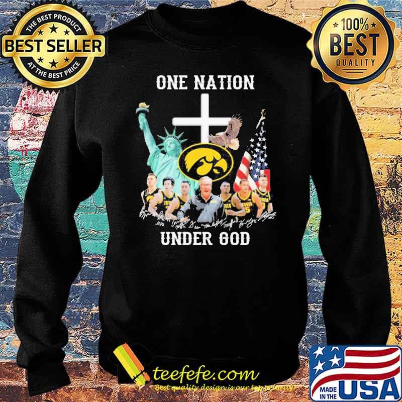 One nation under god Iowa hawkeyes basketball signatures s Sweater One nation under god Iowa hawkeyes basketball signatures s Sweater
