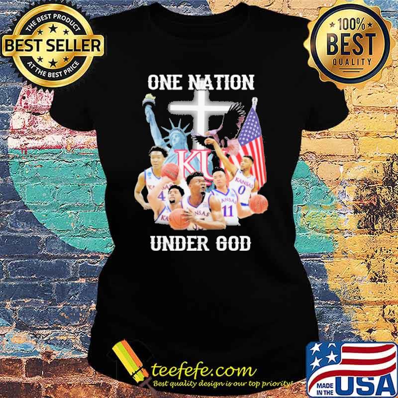 One nation under god Kansas jayhawks basketball s Ladies tee One nation under god Kansas jayhawks basketball s Ladies tee