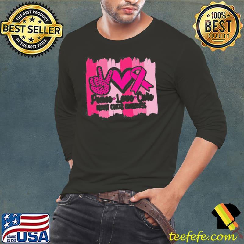 Pace love cure breast cancer awareness pink ribbon s Long Sleeve Tee Pace love cure breast cancer awareness pink ribbon s Long Sleeve Tee