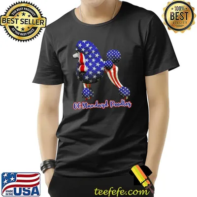 Patriotic Flag Poodle For American Poodle Lovers T-Shirt