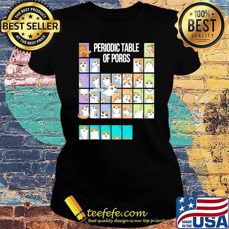 Periodic table of porgs cute group Star wars s Ladies tee Periodic table of porgs cute group Star wars s Ladies tee